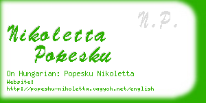 nikoletta popesku business card